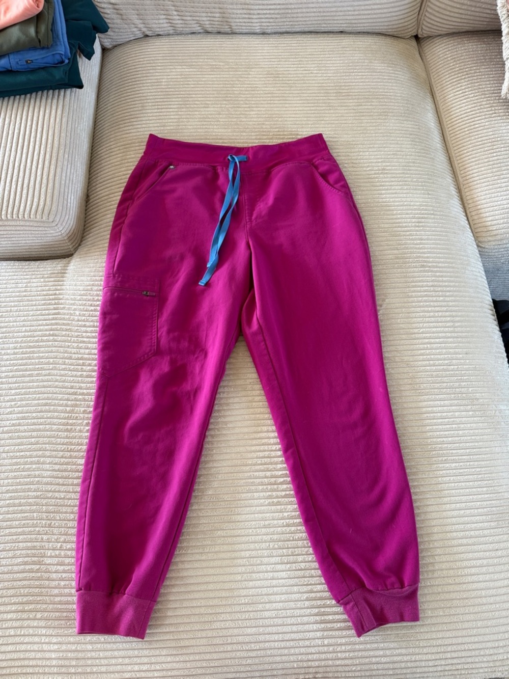 Raspberry sorbet Joggers with Blue Drawstring